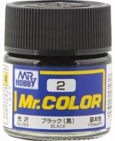 MR.HOBBY Mr.Color Black, Черный глянцевый, Краска акриловая, 10мл