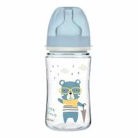 Бутылочка Canpol Babies PP Easy Start Bonjour Paris, антиколиковая с широким горлом, 240мл (синяя)