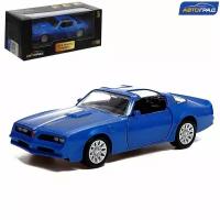 Машина металлическая PONTIAC FIREBIRD, 1:32, открываются двери, инерция, цвет синий (комплект из 2 шт)