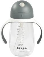 Поильник с трубочкой Beaba Straw Cup, 300 мл mineral grey