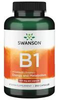 Swanson Vitamin B1 Thiamine (Витамин B-1 Тиамин) 100 мг 250 капсул