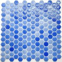 Мозаика Natural STP-BL010-HEX из глянцевого стекла размер 30х30 см чип 25 Hexagon мм толщ. 5 мм площадь 0.09 м2 на сетке