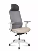 Кресло офисное Norden Como grey beige (серый пластик / бежевая ткань / серая сетка)