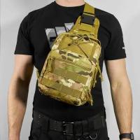 Тактическая сумка через плечо "HIKE BAG" / Наплечная сумка на 10 литров / Multicam