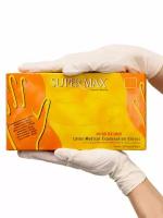 Перчатки одноразовые латексные неопудренные Supermax, размер M, 100 шт