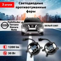 Светодиодные противотуманные фары 2 шт, на Ниссан Террано/ Nissan Terrano, Ниссан Нот/ Nissan Note, Ниссан Патфайндер / Nissan Pathfinder