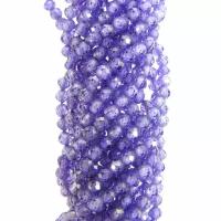 Фианит с огранкой Amethyst (нить 12 см) (3 мм) бусины, камни для рукоделия