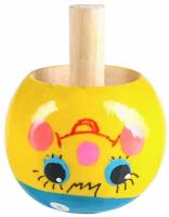 Детская игрушка Волчок-перевёртыш "Колобок", деревянная юла для малышей, встаёт на ножку