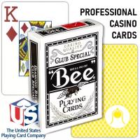 Брендированные для казино Bee Club Special №92 Jumbo, игральные карты с жёлтой рубашкой, красная пломба