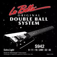 Струны для электрогитары La Bella S942 Double Ball Electric Guitar Extra Light 9-42