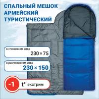 Спальный мешок Фрегат Оптима (150) туристический армейский синий