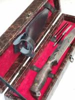 Туристический разделочный нож Щука, Бестер Рыба в кожаном чехле ножнах и подарочном футляре коробе( сталь65х13)( ручка нож в подарок )