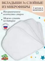 Вкладыши 3-х слойные многоразовые впитывающие Microfiber 2 шт