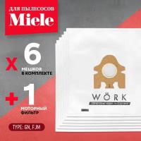 Мешки для пылесосов Miele (Миле), тип GN, FJM, в комплекте: 6 шт и 1 микрофильтр