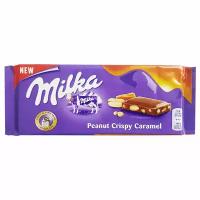 Молочный шоколад Milka Арахис и хрустящая карамель 90 гр