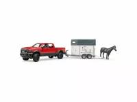 Легковой автомобиль Bruder RAM 2500 Power Wagon (02-501) c коневозкой и лошадью 1:16