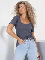 Женская футболка однотонная повседневная под пиджак Арахис серый IvCapriz 48