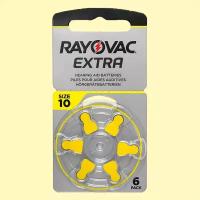 Rayovac 10 Жёлтый (ZA10) Extra | 1,45 вольт Воздушно-цинковые Батарейки для слуховых аппаратов - 6шт