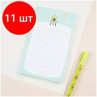 Комплект 11 шт, Блок для записей (To Do list) MESHU 10.0*17.0см, 50л, "Avocado", на склейке