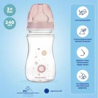 Детская антиколиковая бутылочка Canpol babies Newborn baby для кормления малыша, бутылка для воды, для смеси, от коликов, от 3 мес, 240 мл, розовый