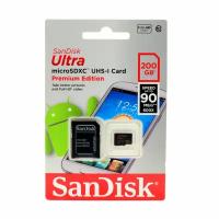 Карта памяти SanDisk microSDXC 200 ГБ Class 10, UHS-I, R 90 МБ/с, адаптер на SD