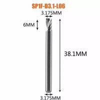 Dreanique однозаходная фреза по дереву для станка ЧПУ (3.175x6x38x3.175) SP1F-D3.1-L06 39862