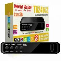 (Цифровой телевизионный приемник World Vision T624M2 (T2+C, пластик, без дисплея, кнопки, встроенный БП, IPTV, Dolby))