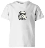 Детская футболка «Шлем штурмовика звёздных войн star wars trooper» (140, белый)