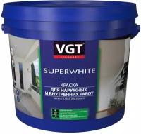 Краска моющаяся для наружных и внутренних работ VGT ВД-АК-1180, супербелая, 7 кг