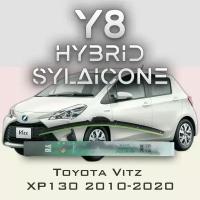 Комплект дворников 28" / 700 мм на Toyota Vitz XP130 2010-2020 Гибридных силиконовых щеток стеклоочистителя Y8 - Крючок (Hook / J-Hook)