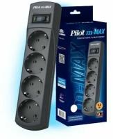 Сетевой фильтр ZIS Surge protector Pilot sG-Max 5 outlets (GP), 15А/3.3 kVt, automatic circuit-breaker, 10 m, gfaphite