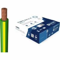 Монтажный гибкий провод Top Cable 1x4 желто-зеленый TOPFLEX V-K H07V-K 131V004. R100(100м)