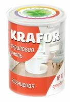 Эмаль универсальная Krafor, акриловая, глянцевая, 1 кг, супербелая