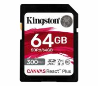 Карта памяти Kingston SDXC 64GB Canvas React Plus UHS-II V90 260/300Mb/s