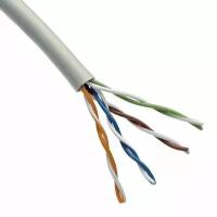 Rexant Кабель 02-0005 Кабель витая пара U UTP, CAT 5e, PVC, 4х2х0,52 мм, 24AWG, INDOOR, SOLID, серый, 305 м