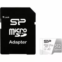 Карта памяти Silicon Power micro SDXC 512Gb Superior UHS-I U3 V30 A2 + ADP (100/80 Mb/s)