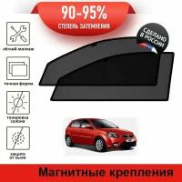 Каркасные шторки LATONIK PREMIUM на Kia Rio 2 рестайлинг (2009-2011) хэтчбек 5d на передние двери на магнитах с затемнением 90-95%