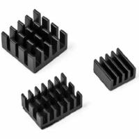 Набор радиаторов Raspberry ACD Black 3 in 1 Heat Sink Set Aluminum (15x10x5мм, 14x14x6мм и 8.8x8.8x5мм) for Pi 4B комплект из 3шт