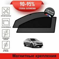 Каркасные шторки LATONIK PREMIUM на Kia Rio 4 рестайлинг (2020-н.в) седан на передние двери на магнитах с затемнением 90-95%