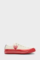 Кеды Comme des Garçons PLAY chuck 70 off white/red для мужчин цвет бежевый размер 40