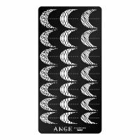 Пластина для стемпинга ANGE, №023 "Анималистичный френч" узоры для маникюра, декора и дизайна ногтей с демо-листом