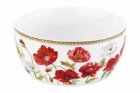 Салатник 14*14*6 см 600 мл "Маки" NEW BONE CHINA