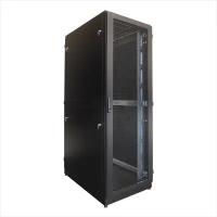 Шкаф Шкаф серверный напольный 48U (800 1200) дверь перфорированная, задние двойные перфорированные, цвет черный (ШТК-М-48.8.12-48АА-9005)