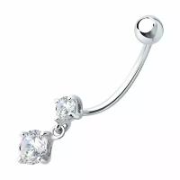 Пирсинг Diamant из серебра с фианитами 94-160-02043-1
