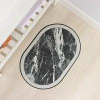 Коврик для ванной SAVANNA «Мрамор» 38×58 см для туалета цвет черный