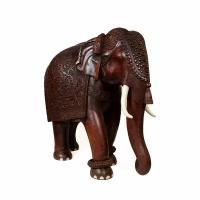 Декоративная фигура ручной работы, из тикового дерева "Слон" Ganga Store, высота 105 см