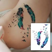 Tattoo'шки Временная тату "Перья и птицы" 21*15см