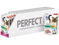 Корм для кошек PERFECT FIT для стерилизованных, паштет с индейкой пауч 75г (упаковка - 24 шт)