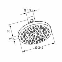 Верхний душ Kludi A-Qa 6651105-00 250 мм