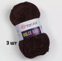 Пряжа YarnArt Dolce baby Шоколад (775) 3 мотка 50 г/85 м (100% микрополиэстер) ярнарт дольче беби